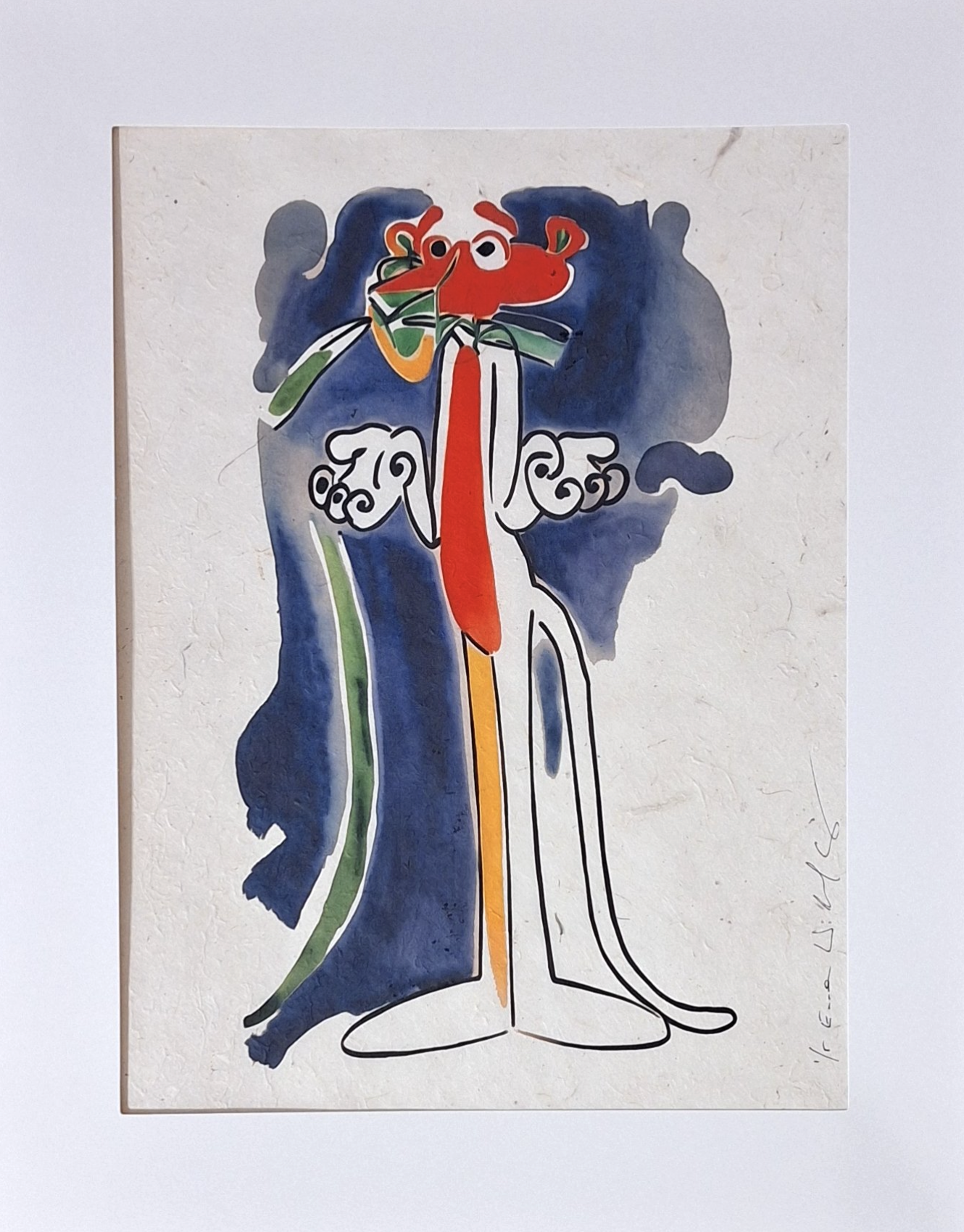 Emma Wildfang : Giclée on Nepal Kahari Paper - Tribute to The Pink Panther