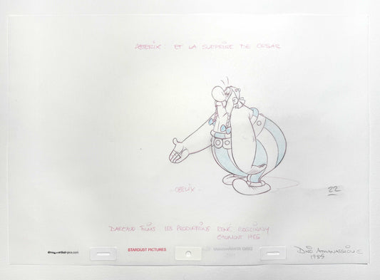 Asterix Versus Caesar - Original Animation Art Signed by Dino Athanassiou (Gaumont Studios, 1985). For sale on FLIP Gallery