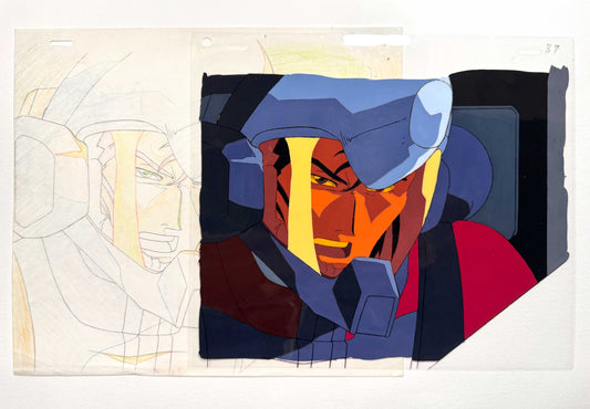 After War Gundam X - Shagia Frost Original Production Cel and Matching Animation Drawing (Sunrise, 1996). For sale on FLIP Gallery
