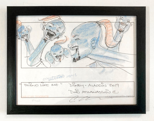 Aladdin (Live Action): Original Production Used Storyboard Signed by Dino Athanassiou (Walt Disney Pictures, 2019). For sale on FLIP Gallery