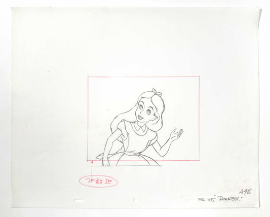 Alice in Communication Land - Alice Layout Drawing by Disney Legend Ken O' Connor (Walt Disney, 1976). For sale on FLIP Gallery