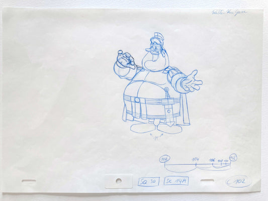 Asterix in America : Original animation production drawing signed. For sale on FLIP Gallery