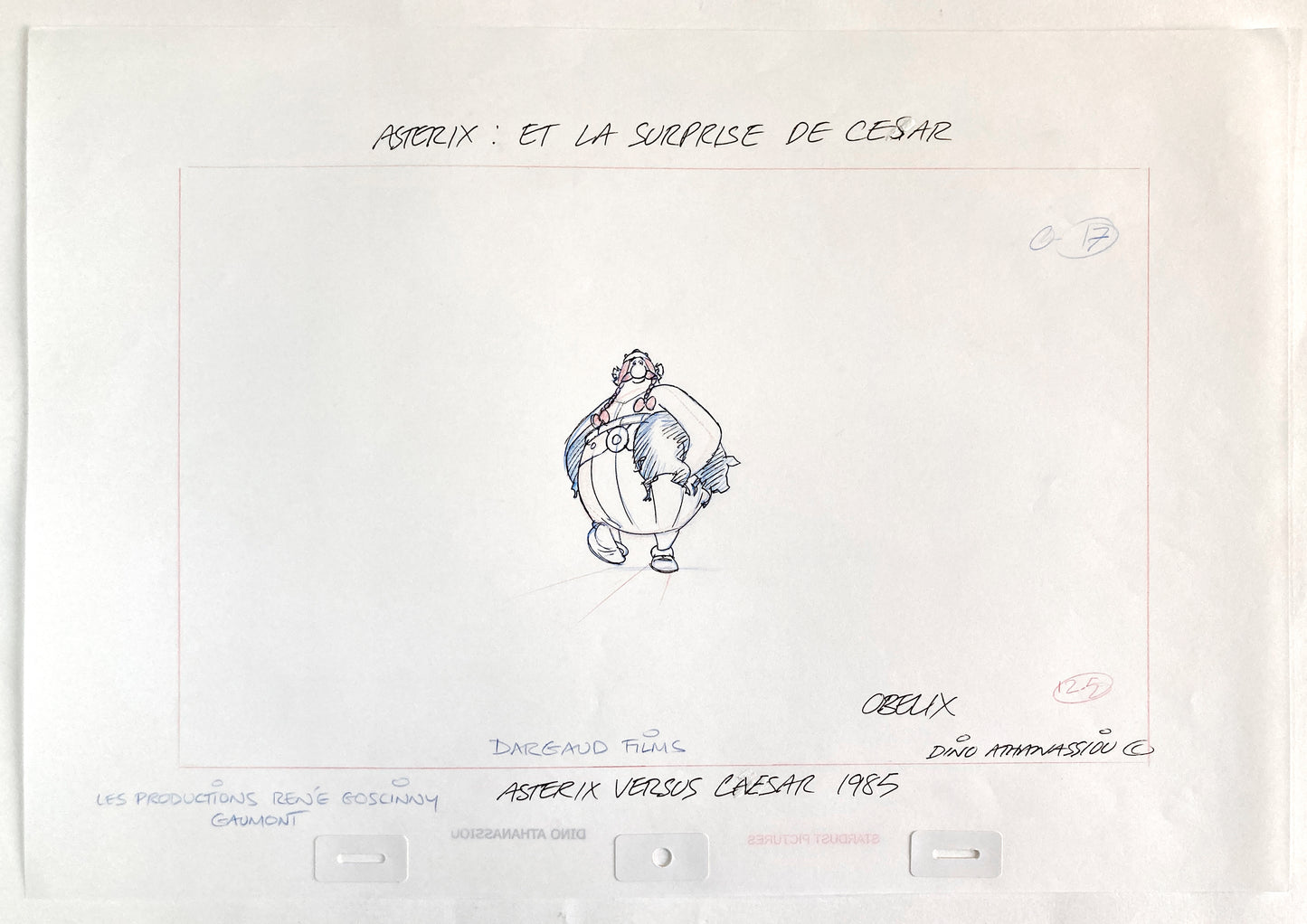 Original Animation Art Drawing of Obelix