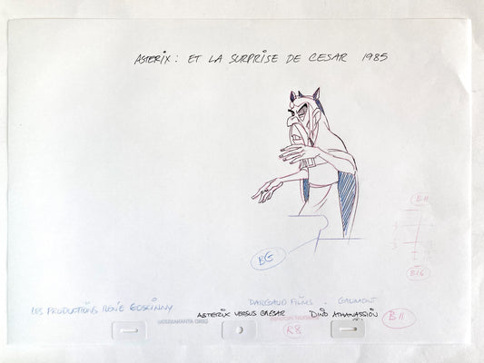 Asterix Versus Caesar - Original Animation Art Signed by Dino Athanassiou (Gaumont Studios, 1985). For sale on FLIP Gallery