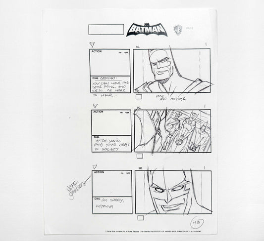 Batman: The Brave and the Bold : Original Storyboard Drawing Signed by Jeff Johnson (2008–2011). For sale on FLIP Gallery