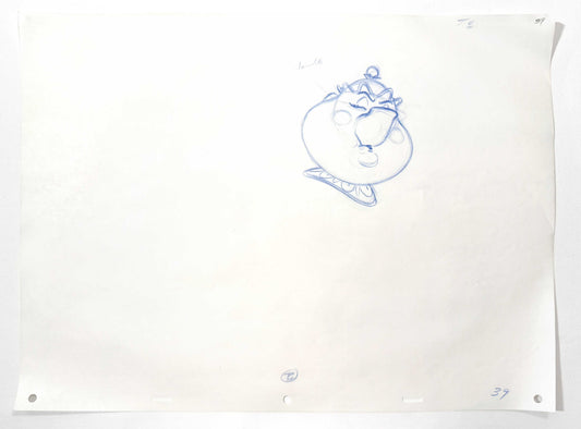 Beauty and the Beast - Mrs. Potts Original Animation Production Drawing (Walt Disney, 1991). For sale on FLIP Gallery