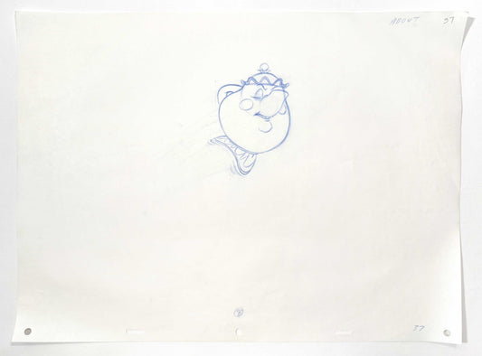 Beauty and the Beast - Mrs. Potts Original Animation Production Drawing (Walt Disney, 1991). For sale on FLIP Gallery