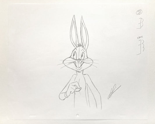 Bugs Bunny Original Animation Production Art Drawing Signed – Warner Bros. (2021). For sale on FLIP Gallery