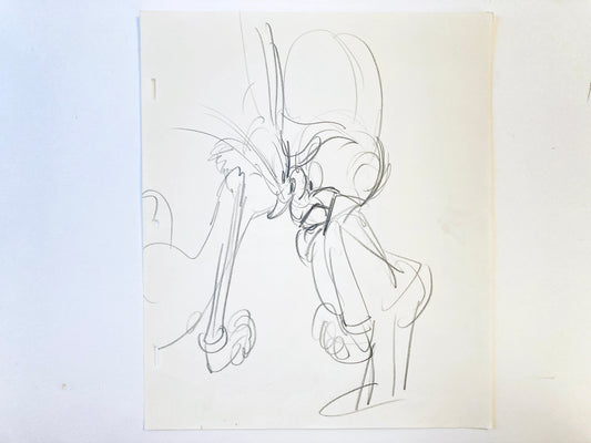 Bugs Bunny and Elmer Fudd : Original Drawing of the legendary animator Richard Williams (1933-2019). For sale on FLIP Gallery