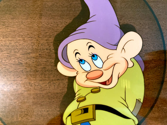 Snow White and the Seven Dwarfs SOLD-OUT Disney Portrait Gallery Series by Courvoisier, Dopey Limited Edition Cel 259/750 (Walt Disney, 1937/1997). For sale on FLIP Gallery