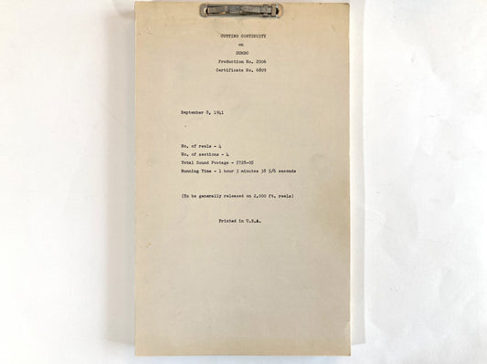 Dumbo - Original 1941 Script from Walt Disney Productions. For sale on FLIP Gallery