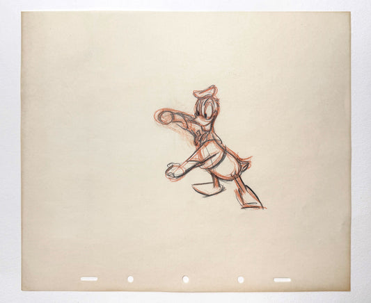 Donald Duck Original Animation Rough Production Drawing (Walt Disney 1940s). For sale on FLIP Gallery