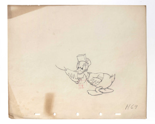 Donald Duck Original Animation Production Art Drawing (Walt Disney, 1937). For sale on FLIP Gallery