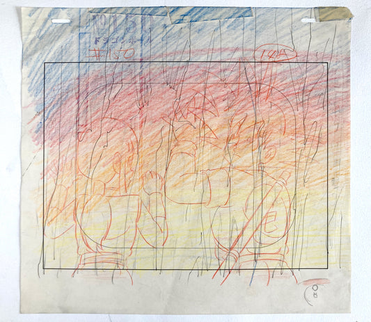 Dragon Ball "The Fire-Eater" Chi-Chi and Goku Original Production Used Layout Drawing (Toei Animation, 1989). For sale on FLIP Gallery