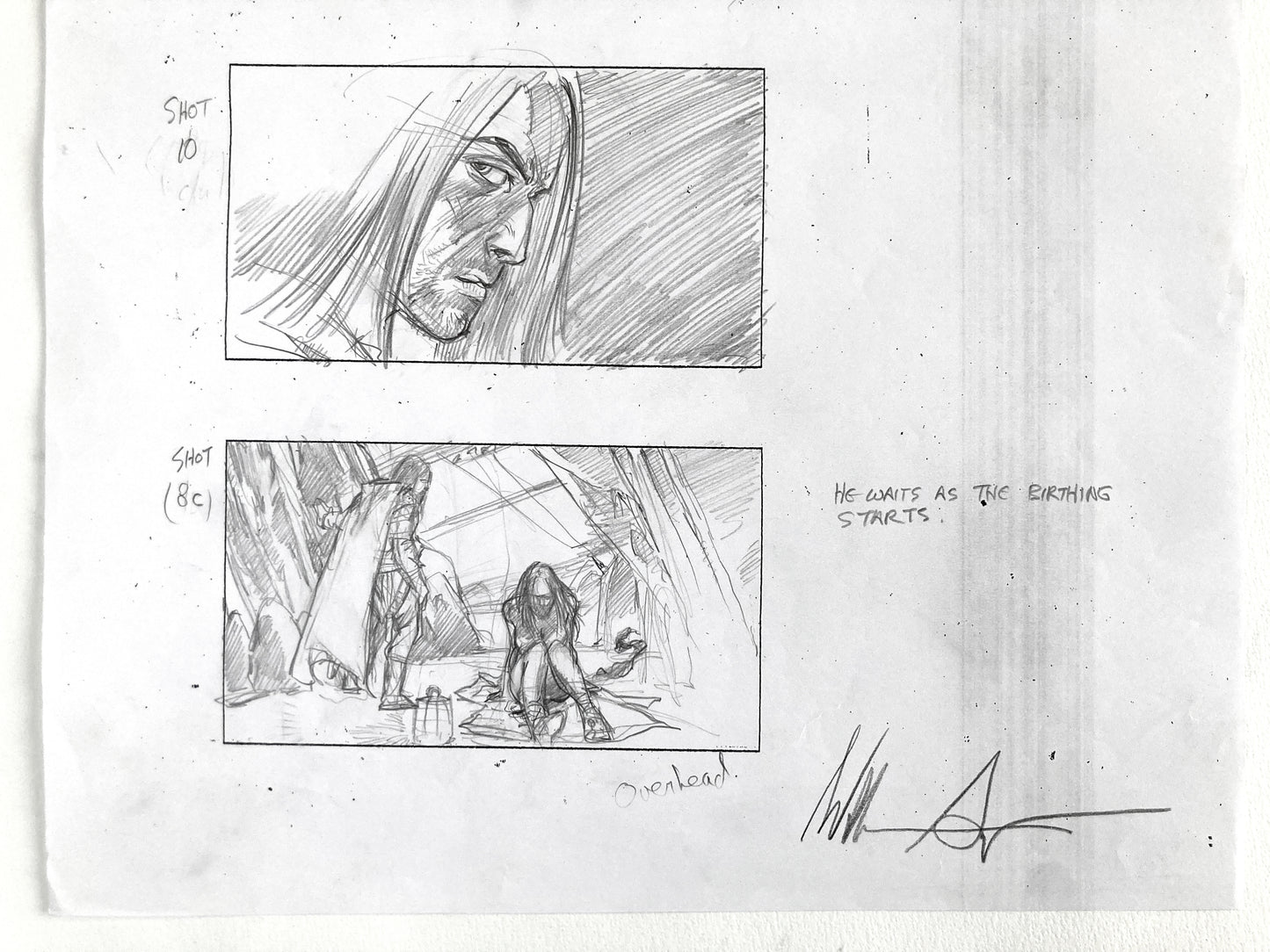 GAME OF THRONES : Original Production Storyboard Art Used & Signed (HBO, 2012)
