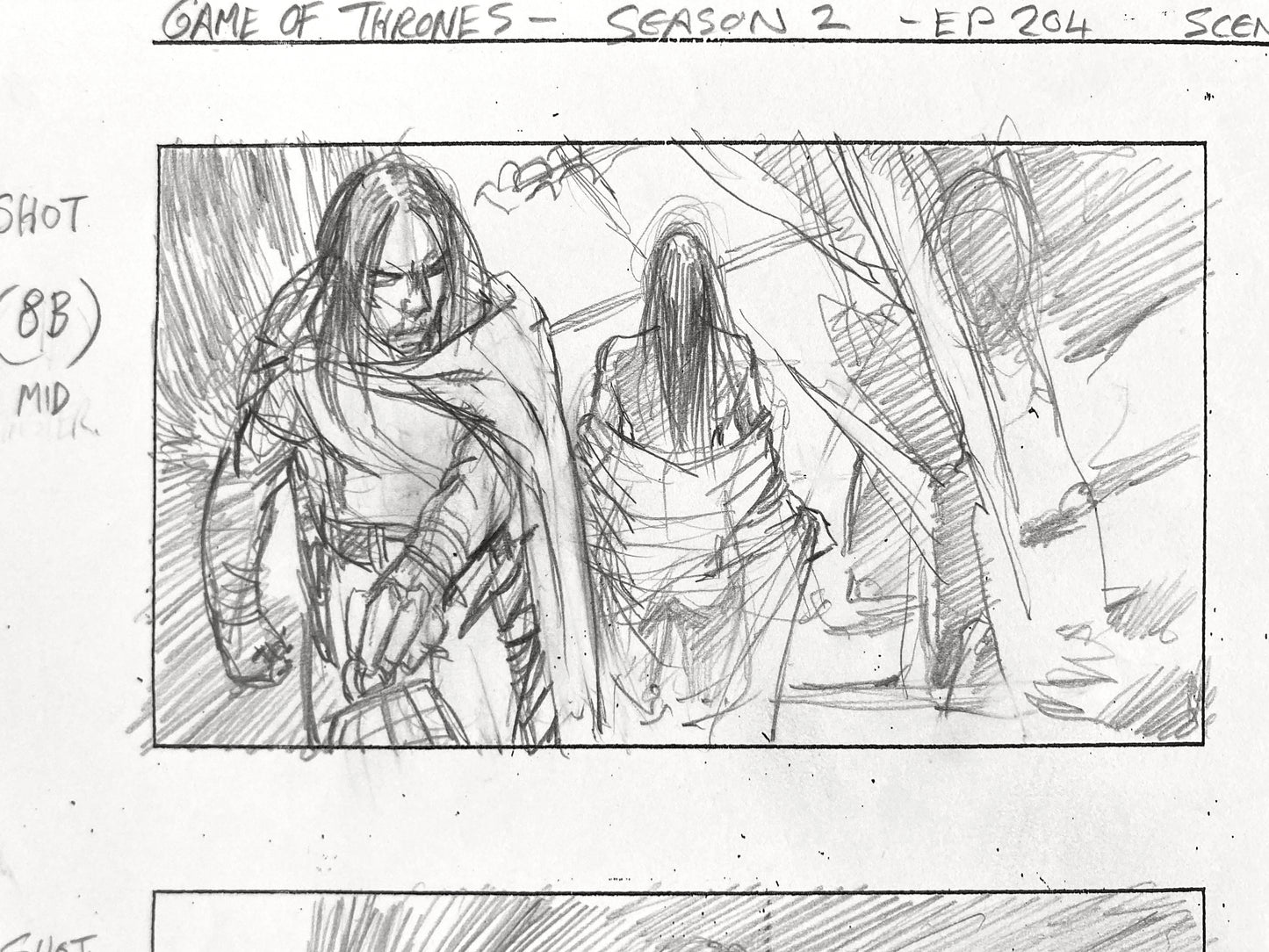 GAME OF THRONES : Original Production Storyboard Art Used & Signed (HBO, 2012)