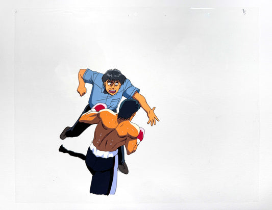 Original hand-painted animation cel from the famous Japanese boxing anime Hajime no Ippo (はじめの一歩), based on the manga by George Morikawa. For sale on FLIP Gallery