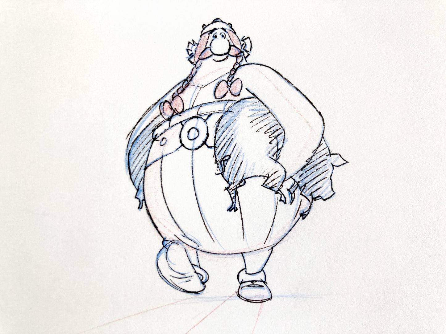 ASTERIX : Original Animation Art of Obelix Signed (Gaumont Studios, 1985)