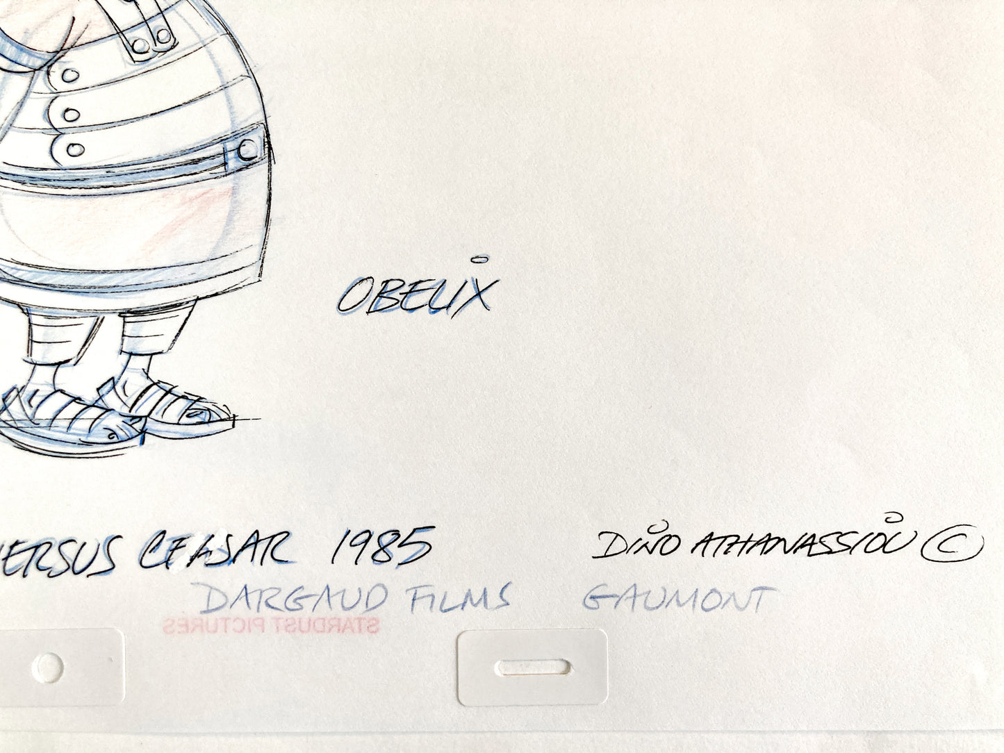 ASTERIX : Original Animation Art of Obelix Signed (Gaumont Studios, 1985)