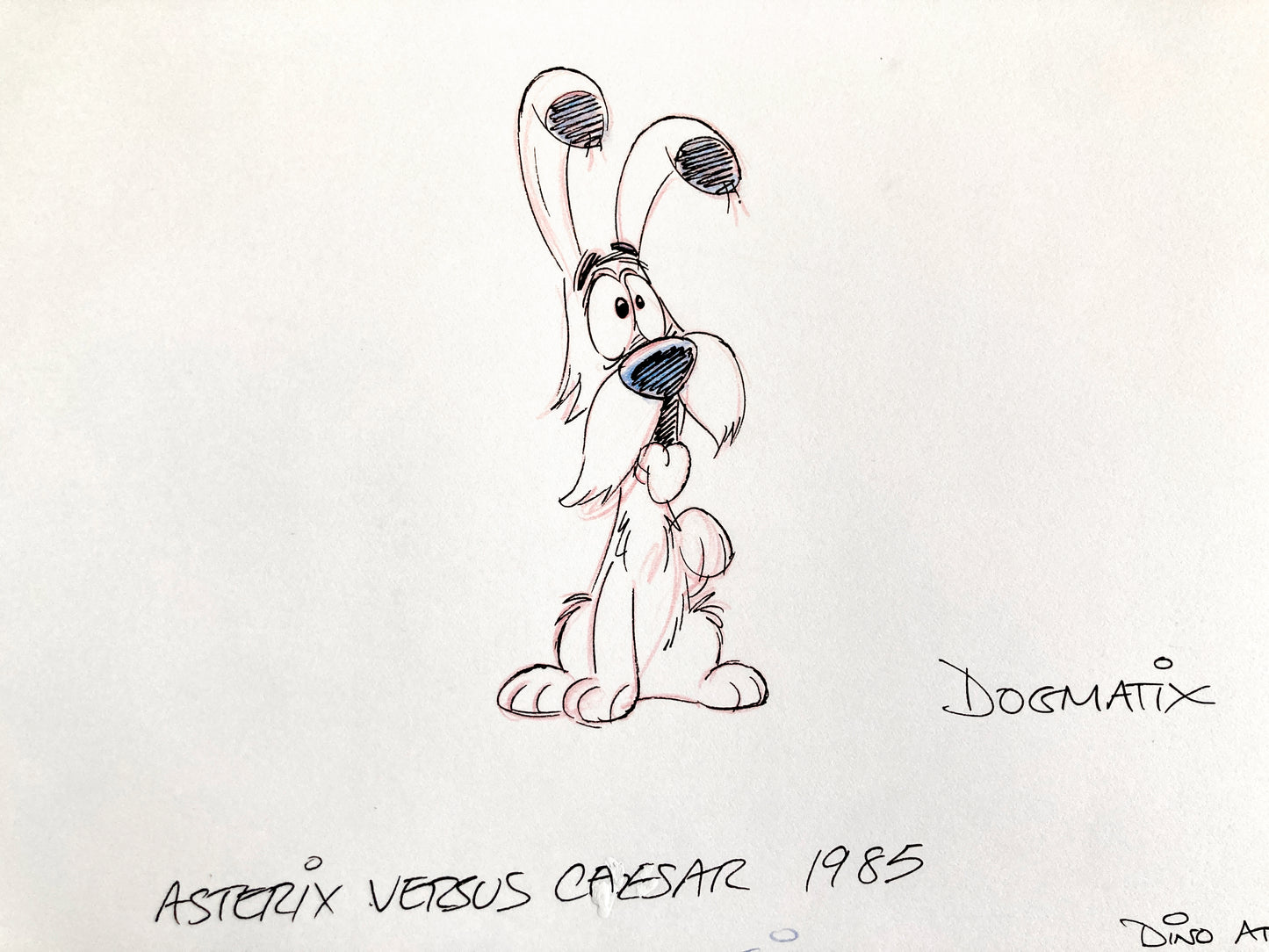ASTERIX : Original Animation Art of Idefix Signed (Gaumont Studios, 1985)