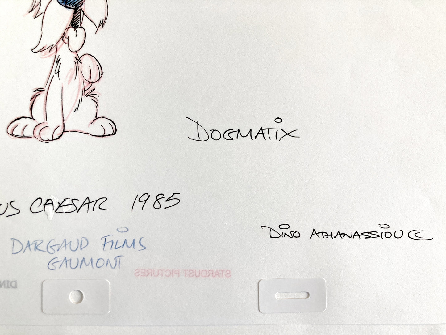 ASTERIX : Original Animation Art of Idefix Signed (Gaumont Studios, 1985)
