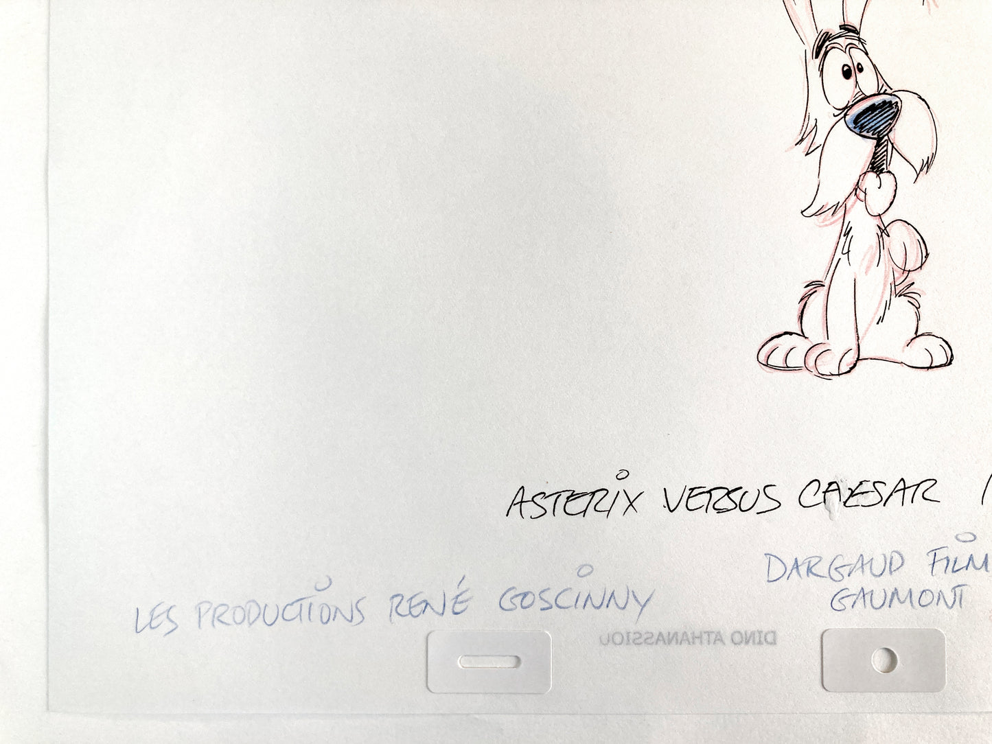 ASTERIX : Original Animation Art of Idefix Signed (Gaumont Studios, 1985)