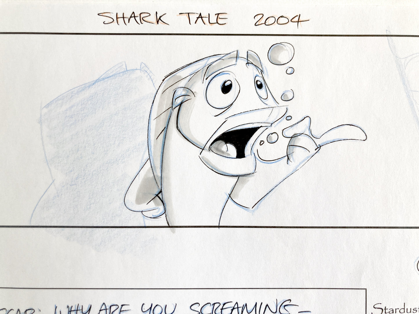 SHARK TALE : Signed Original Storyboard Drawing (DreamWorks, 2004)