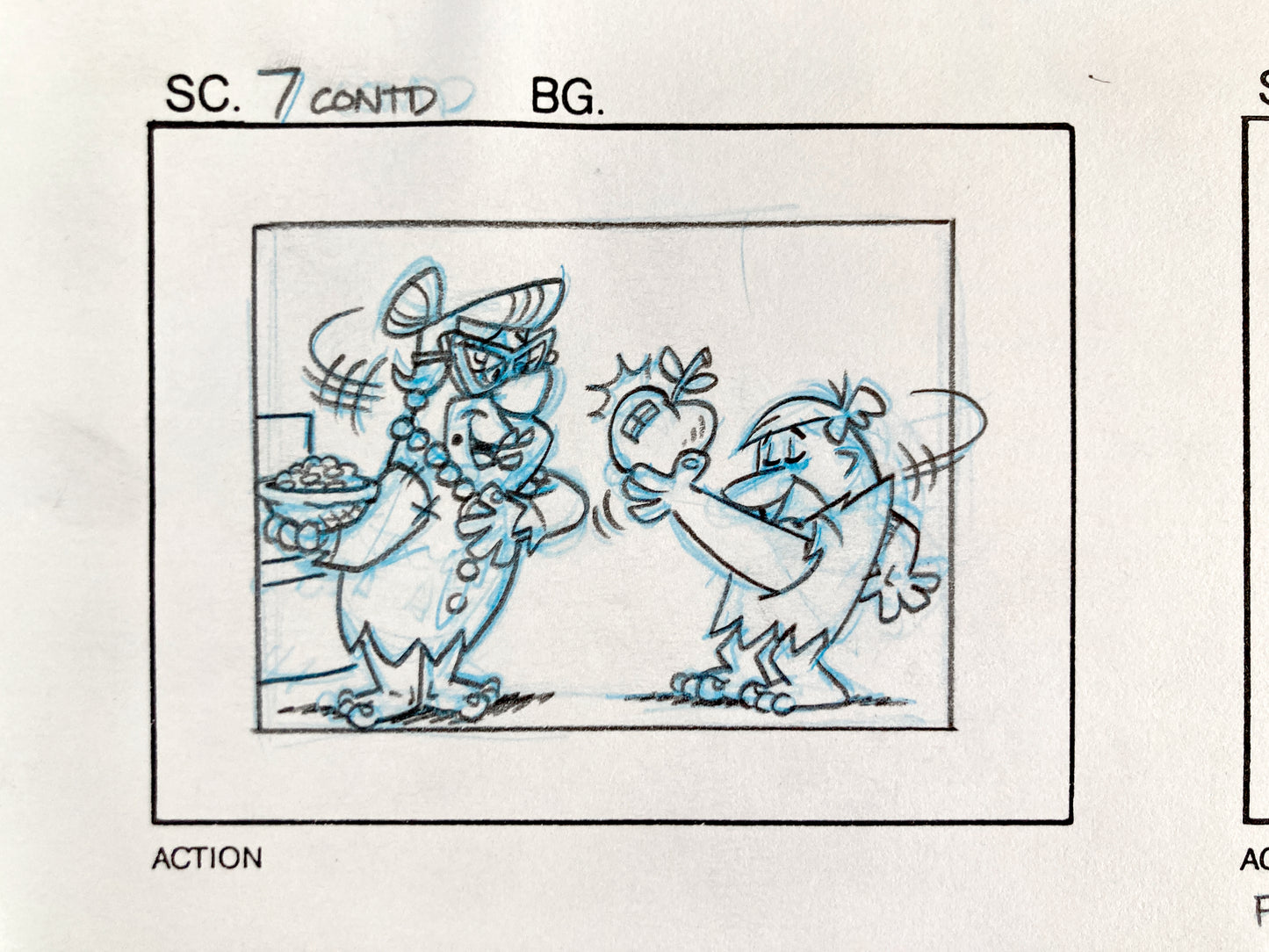 THE FLINTSTONES : Original Storyboard Sheet "Fruity Pebbles Commercial" (1996)