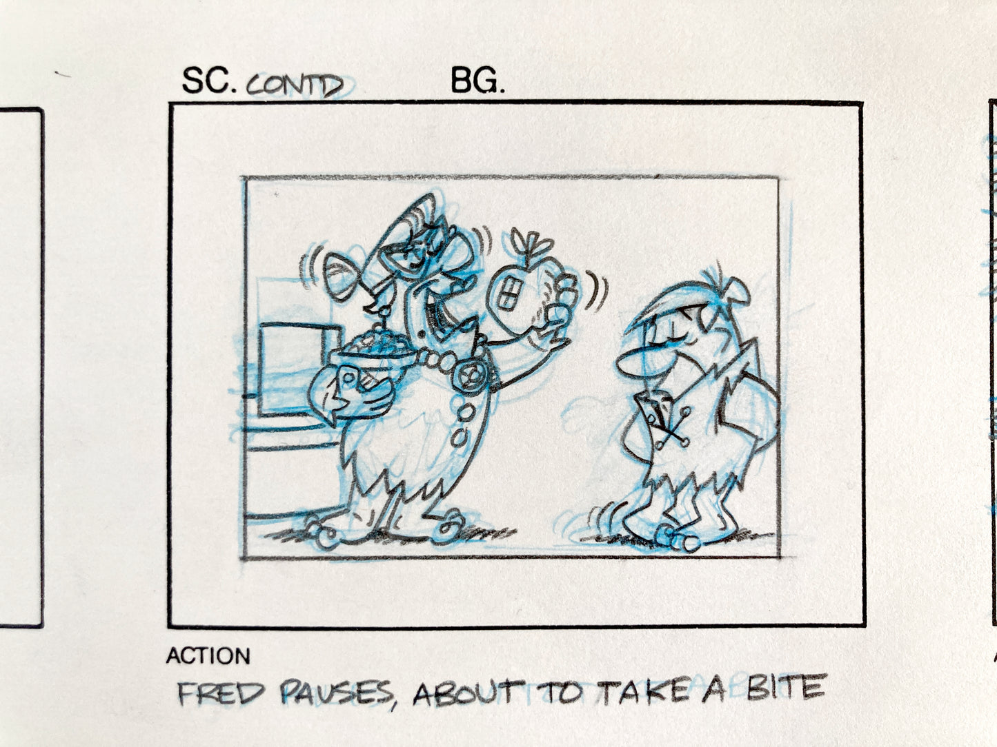 THE FLINTSTONES : Original Storyboard Sheet "Fruity Pebbles Commercial" (1996)