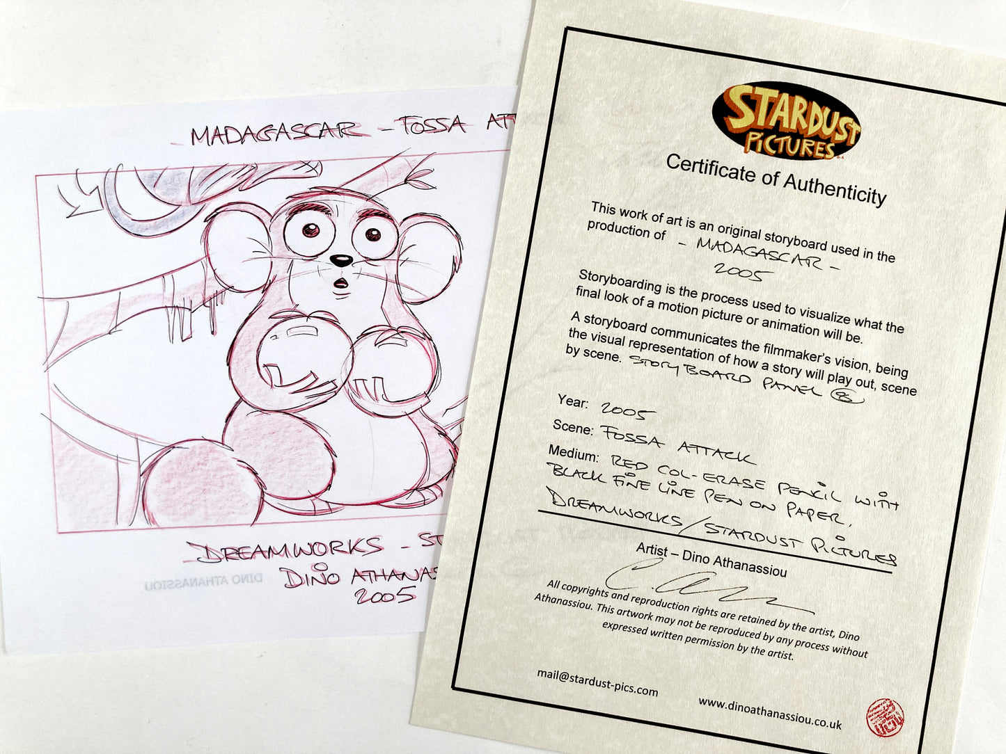 MADAGASCAR : Original Storyboard Art Signed (DreamWorks, 2005)