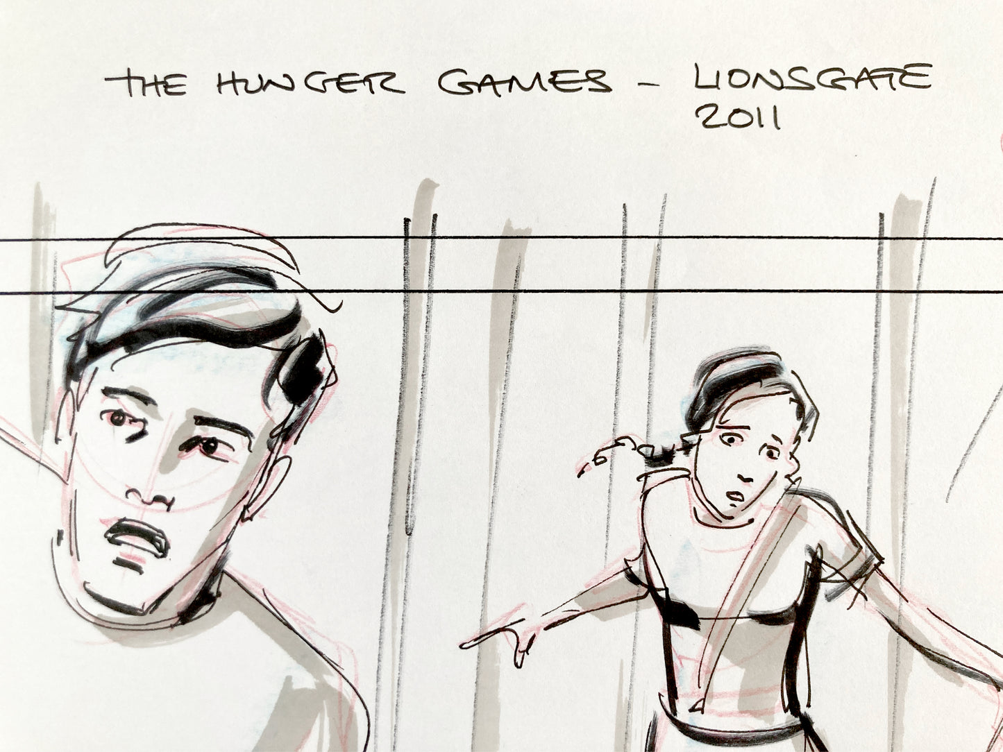 THE HUNGER GAMES : Original Storyboard Art Signed (Lions Gate, 2012)