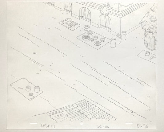 The SIMPSONS : Pack of 6 Original Animation Sheets forming a scene (2000)