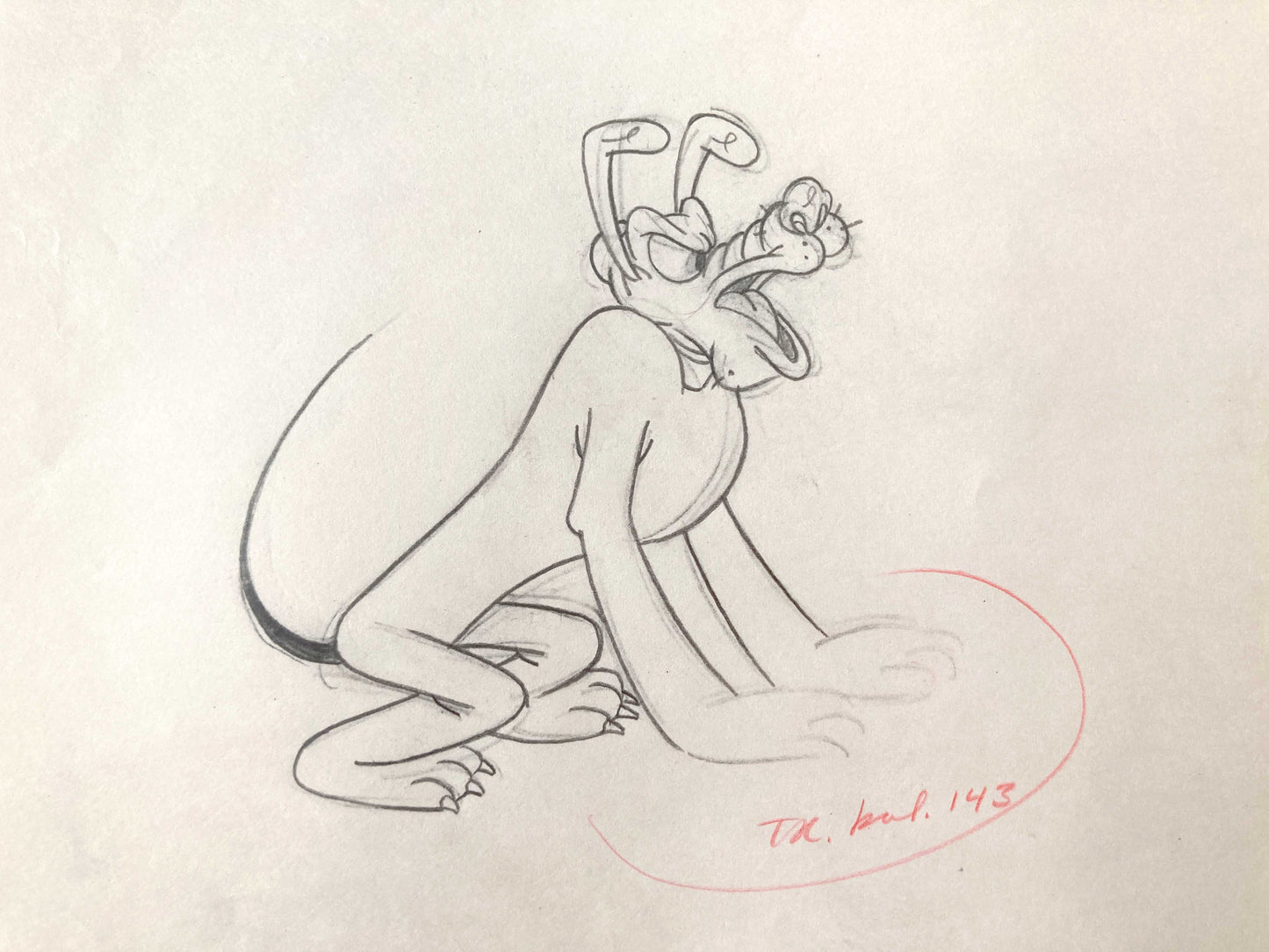 PLUTO : Originale Animationszeichnung (Walt Disney, 1950)