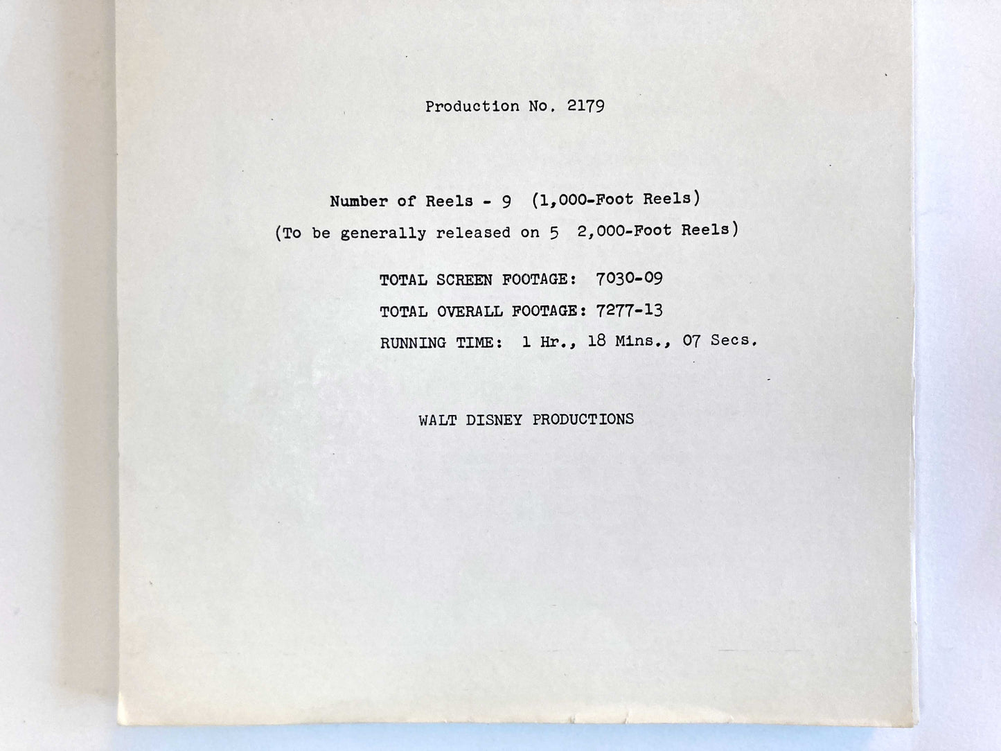 DAS DSCHUNGELBUCH : Original-Drehbuch von 1967 aus den Walt Disney Studios