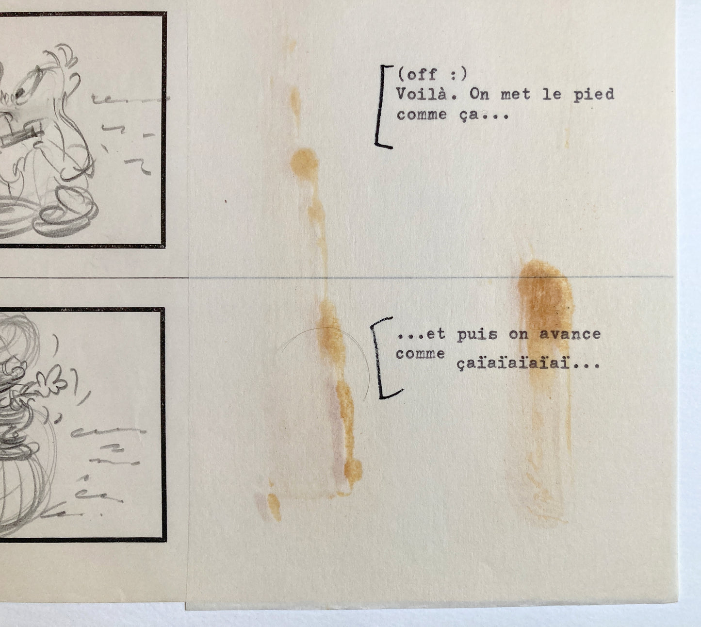 BOULE & BILL (1975) : Disegno originale dello storyboard di Jean Roba