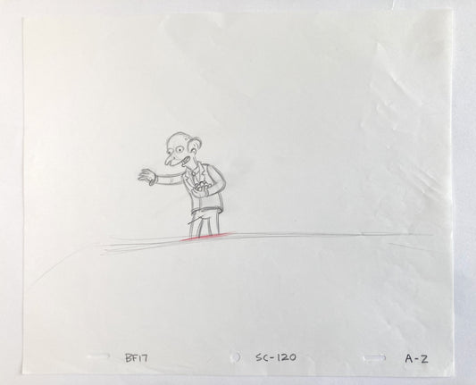 THE SIMPSONS : Original Animation Drawing of Mr. Burns