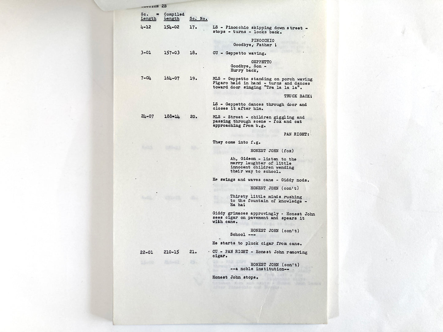 PINOCCHIO : Original 1940 Script from Walt Disney Archives