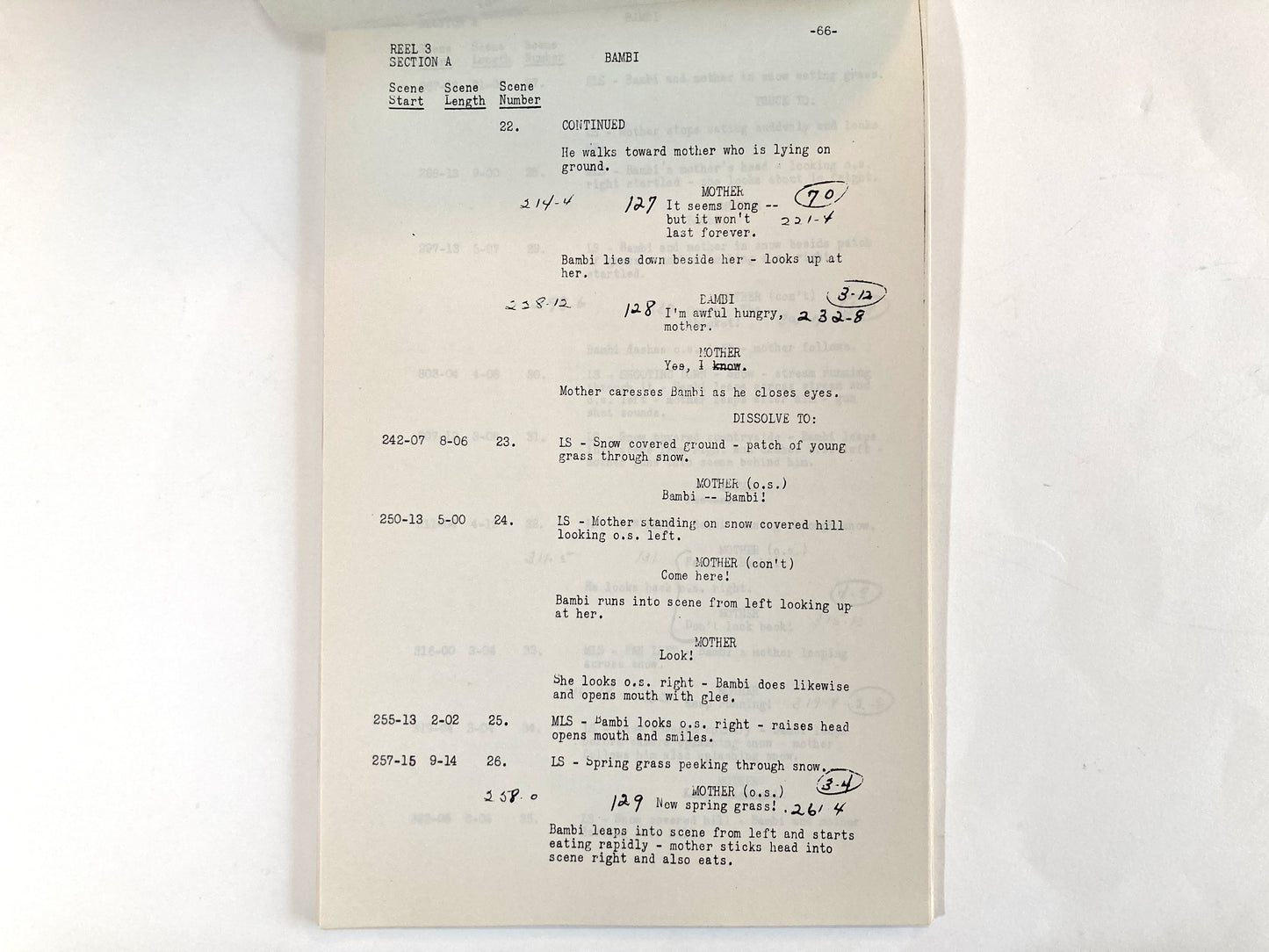 BAMBI : Original 1942 Script from Walt Disney Archives