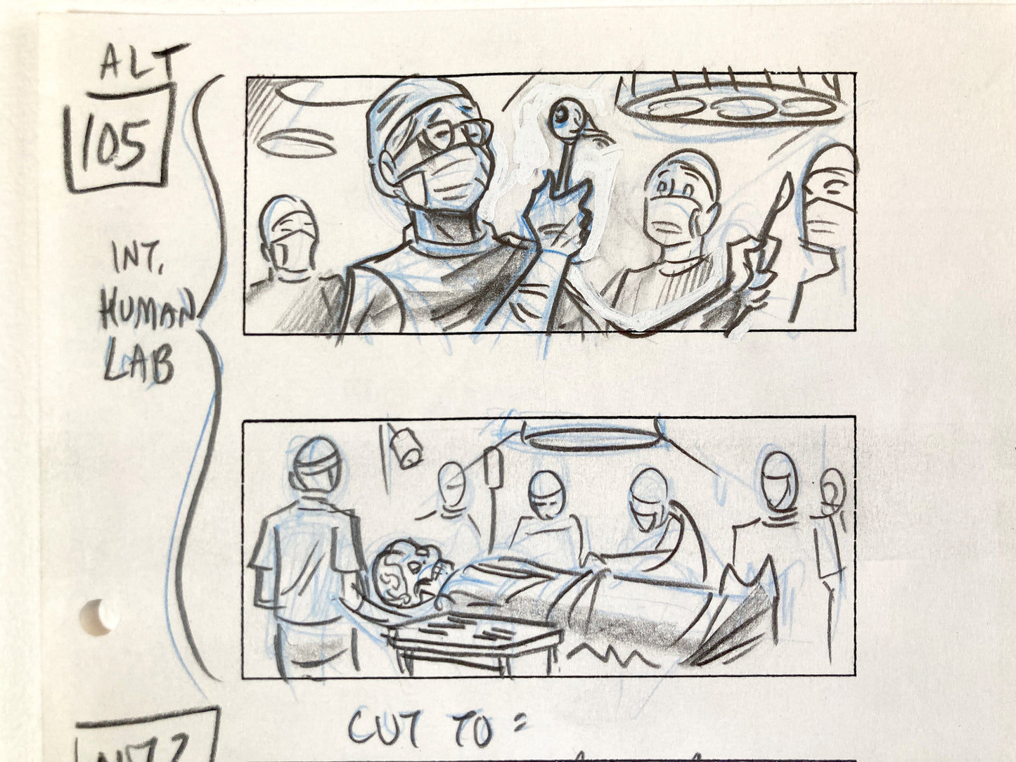 MARS ATTACKS : Original Storyboard Drawing by Pete Von Sholly (Warner Brothers, 1996)