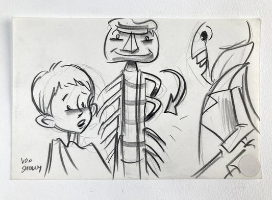 James and the Giant Peach - Signed Original Production Used Storyboard Drawing (Walt Disney, 1996). For sale on FLIP Gallery