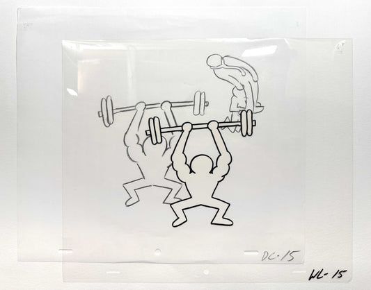 Keith Haring Original Animation Cel and Matching Drawing « Sesame Street» (1980’s). The meeting of contemporary art and animation art. For sale on FLIP Gallery