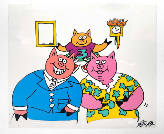 Keith Haring: Original Animation Cel from Sesame Street (1980’s). The meeting of contemporary art and animation art. For sale on FLIP Gallery
