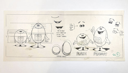 Vintage 1970s M&M’s Advertising Model Sheet. For sale on FLIP Gallery