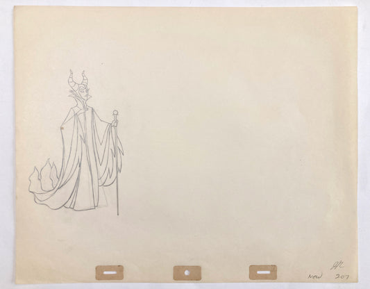 Original Animation Production Art Drawing of Maleficent from Sleeping Beauty