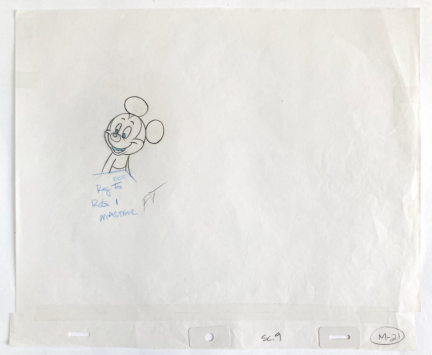 Original Animation Production Drawing of Mickey Mouse from Tv Commercial