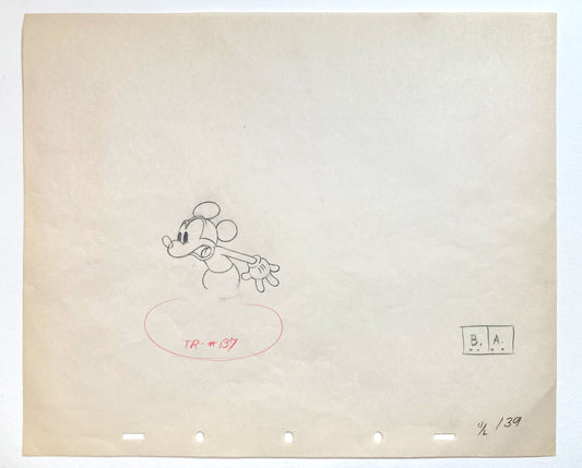 "Mickey's Rival" Mickey Mouse Original Animation Production Art Drawing (Walt Disney, 1936). For sale on FLIP Gallery