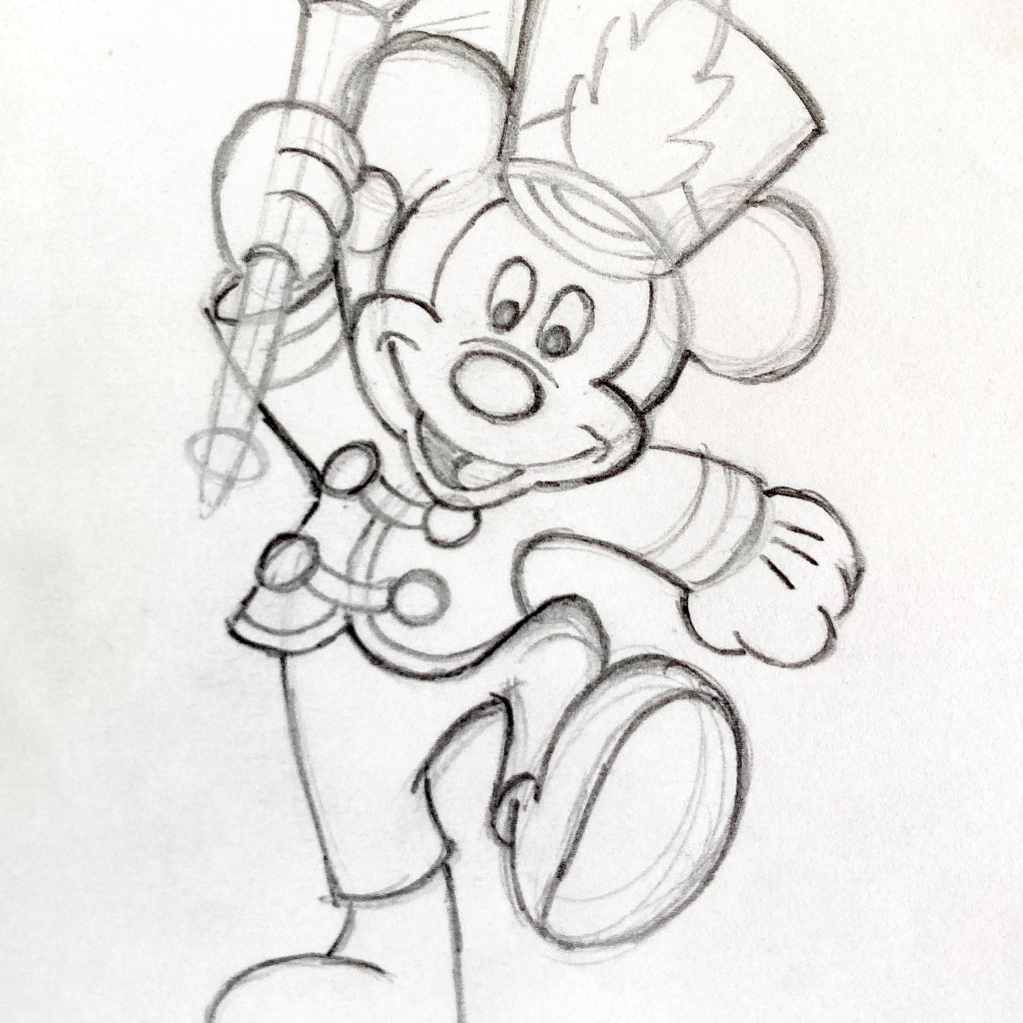 Original Animation Production Art Drawing of Mickey Mouse from a Tv Commercial (Walt Disney Studios)
