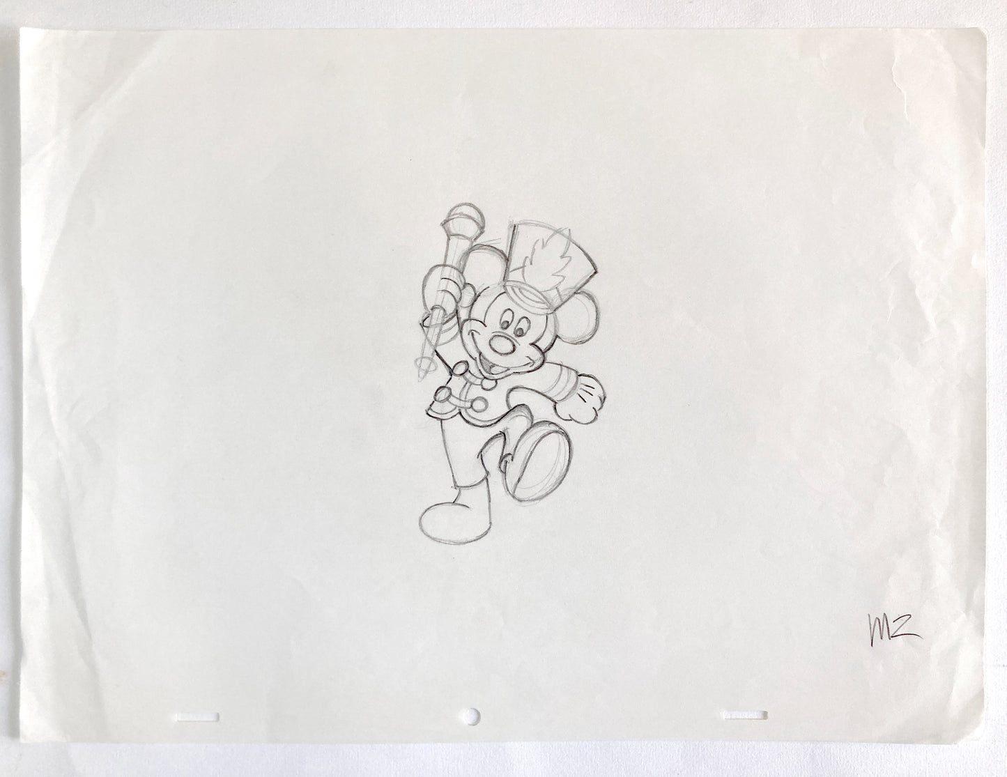 Original Animation Production Art Drawing of Mickey Mouse from a Tv Commercial (Walt Disney Studios)