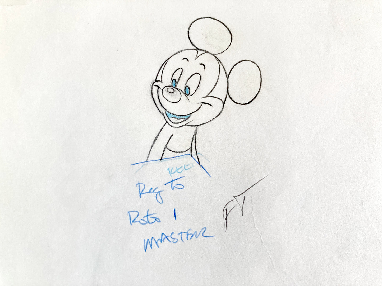 Original Animation Art Drawing of Mickey Mouse from Tv Commercial