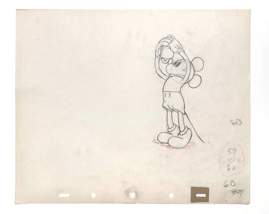Mickey's Rival - Mickey Mouse Original Animation Drawing (Walt Disney, 1936). For sale on FLIP Gallery